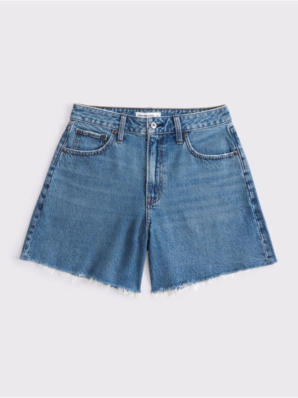 Abercrombie & Fitch 12L Ultra High Rise 90s Straight Cut Off Jean Denim Shorts - Picture 3 of 9